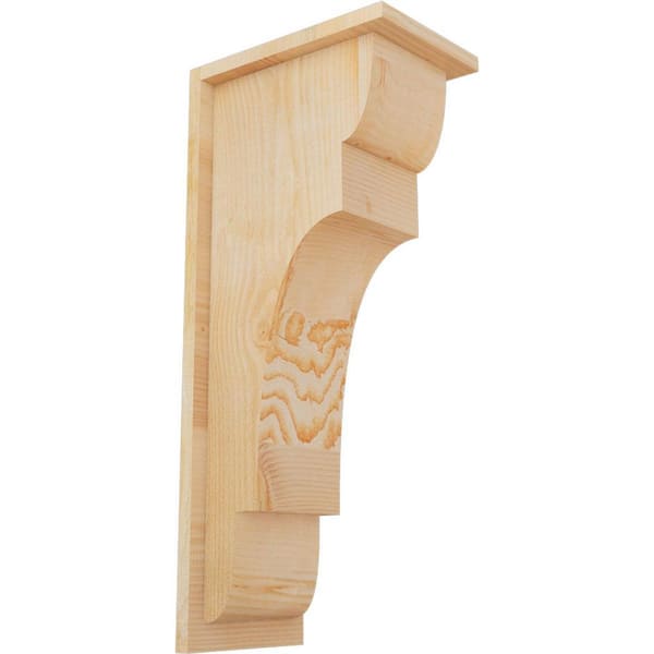 Ekena Millwork 8 in. x 12 in. x 28 in. New Brighton Rough Sawn Douglas Fir Corbel with Backplate