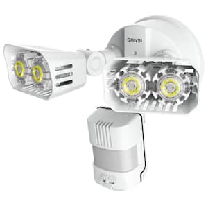 18-Watt 1800 Lumens 180° White Motion Sensor Outdoor Integrated LED 5000K Waterproof Dusk to Dawn Flood Light