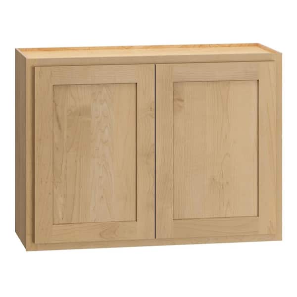 QuickShip Cottage 33 in. W x 12 in. D x 24 in. H Assembled Plywood Shaker Wall Kitchen Cabinet in Canopy Partial Overlay