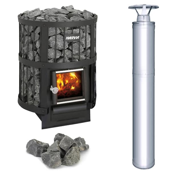 ALEKO Harvia Legend 150 UL Certified Wood Burning Sauna Heater and Chimney Kit