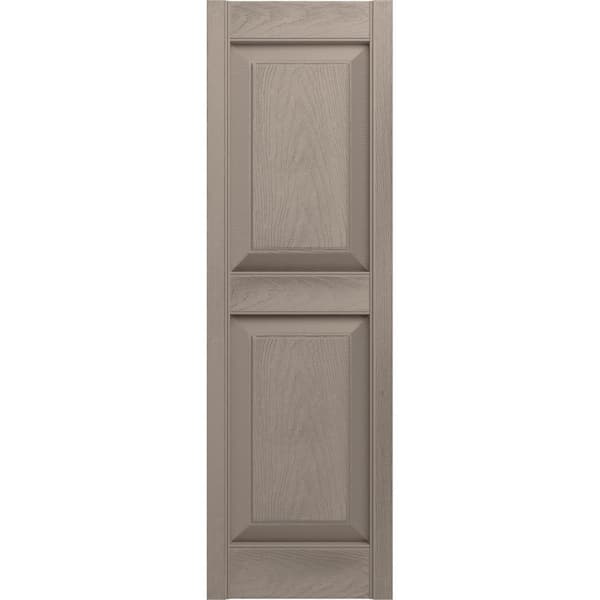 Builders Edge 12 in. x 75 in. Raised Panel Vinyl Exterior Shutters Pair in Clay