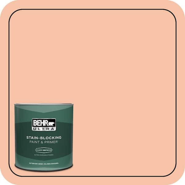 BEHR ULTRA 1 qt. #230C-3 Pink Beach Extra Durable Semi-Gloss Enamel Interior Paint & Primer