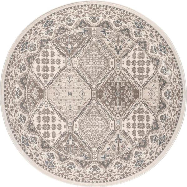 Melange Tiles Beige 8 ft. Indoor Area Rug