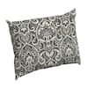 ARDEN SELECTIONS Black Aurora Damask Rectangle Outdoor Throw Pillow ...