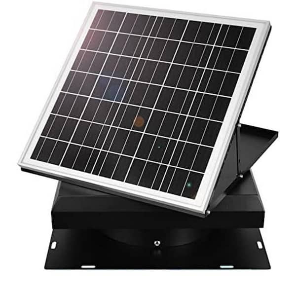 32W 2500CFM Solar Powered Roof Exhaust Fan w/ Metal Shell for Hail and Weather Resistance, Up to 3000 SqFt Coverage