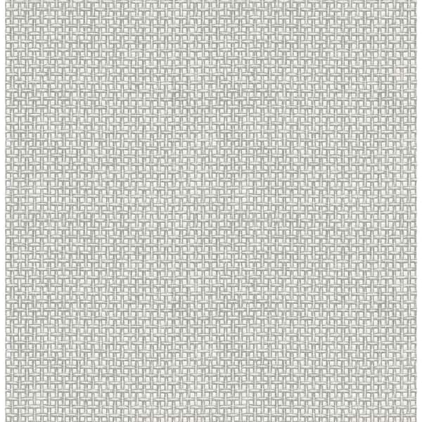 A-Street Prints Zia Grey Basketweave Wallpaper Sample