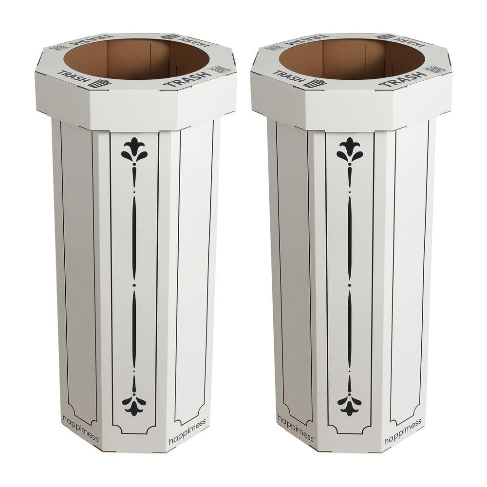 Fleur 25-gal. Bridal Ivory Corrugated Cardboard Disposable Trash Can (Set of 2) price history on PriceWatchPro