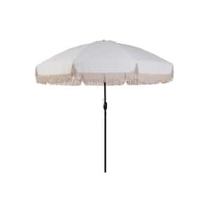 9 ft. Aluminium Pole and Fiber Glass Ribs Market Umbrella with White Fringe