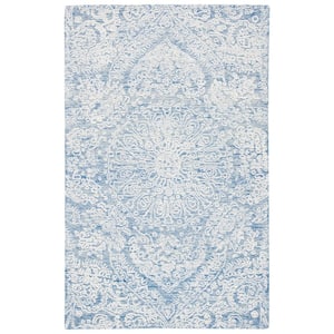 Metro Blue/Ivory 4 ft. x 6 ft. Medallion Floral Area Rug