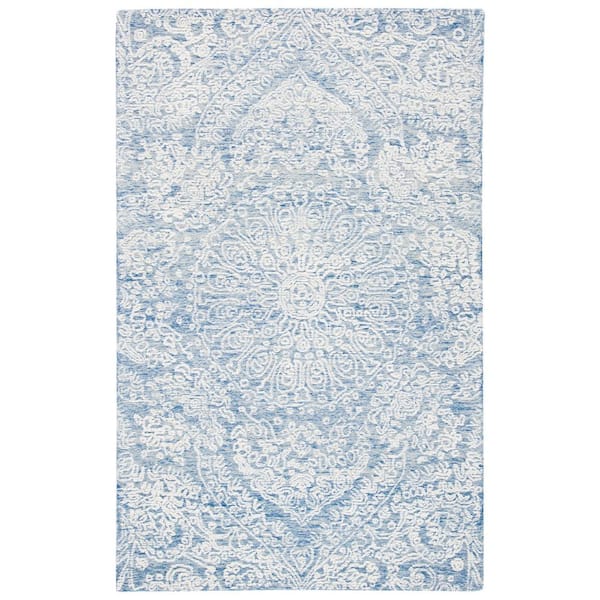 SAFAVIEH Metro Blue/Ivory 4 ft. x 6 ft. Medallion Floral Area Rug