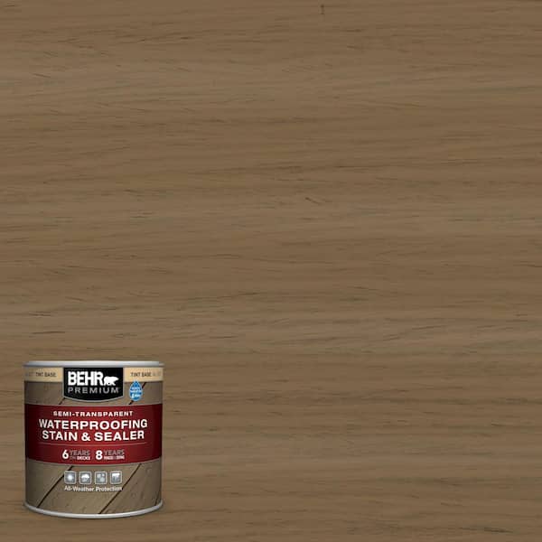 BEHR PREMIUM 8 oz. #ST-147 Castle Gray Semi-Transparent Waterproofing Exterior Wood Stain and Sealer Sample