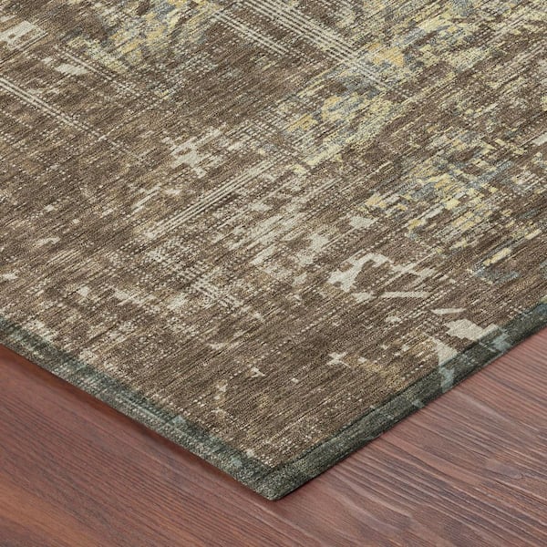 Chantille Machine Washable Indoor/Outdoor Abstract ACN2785 Chocolate 2 ft. x 3 ft. Accent Rug