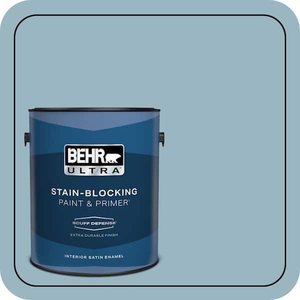 BEHR ULTRA 1 gal. #S470-3 Peaceful Blue Extra Durable Satin Enamel Interior Paint & Primer