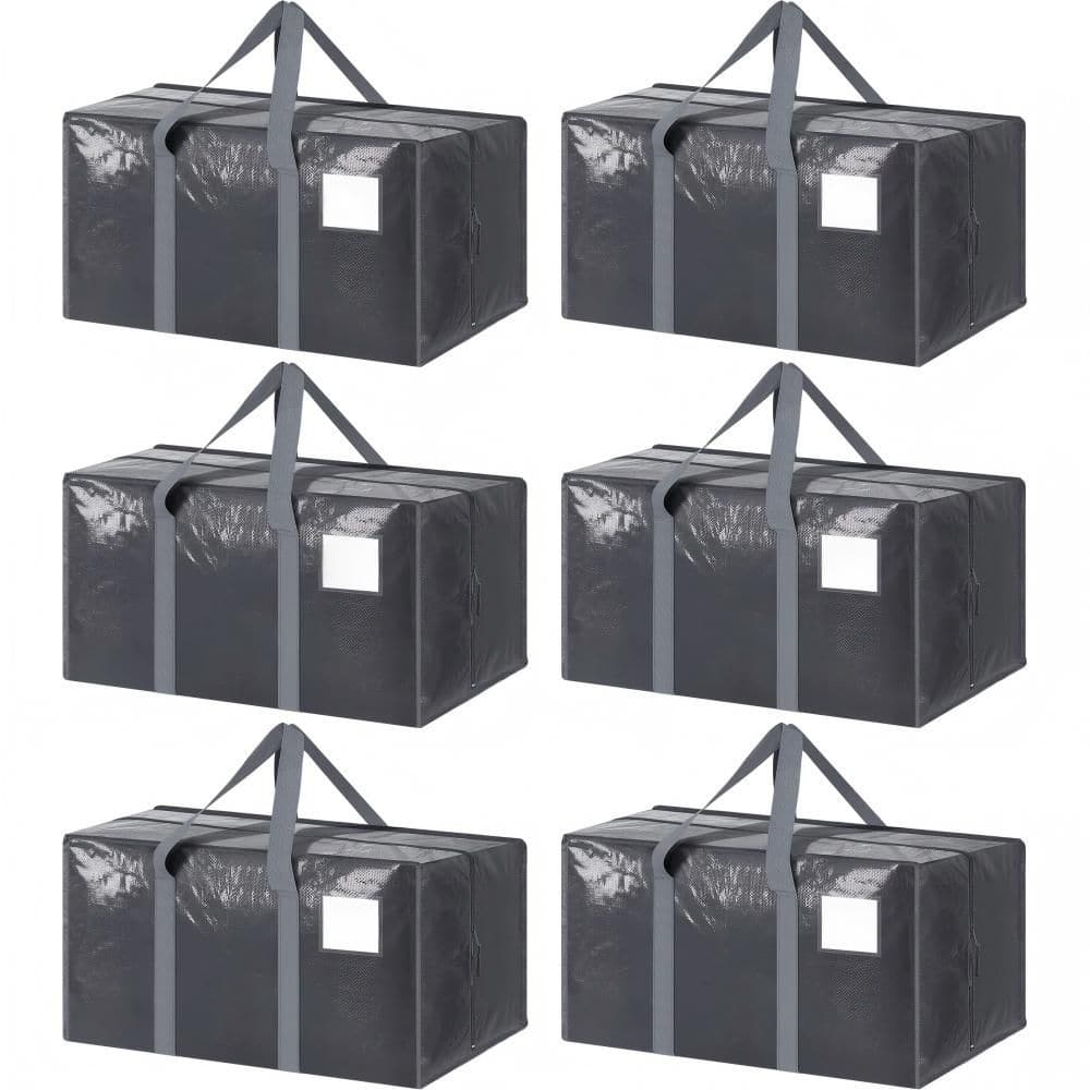 Heavy Duty, Water Resistant, Gray 6 Pack Storage Duffle Bags, Extra Large Capacity Moving Totes for Camping, College price history on PriceWatchPro
