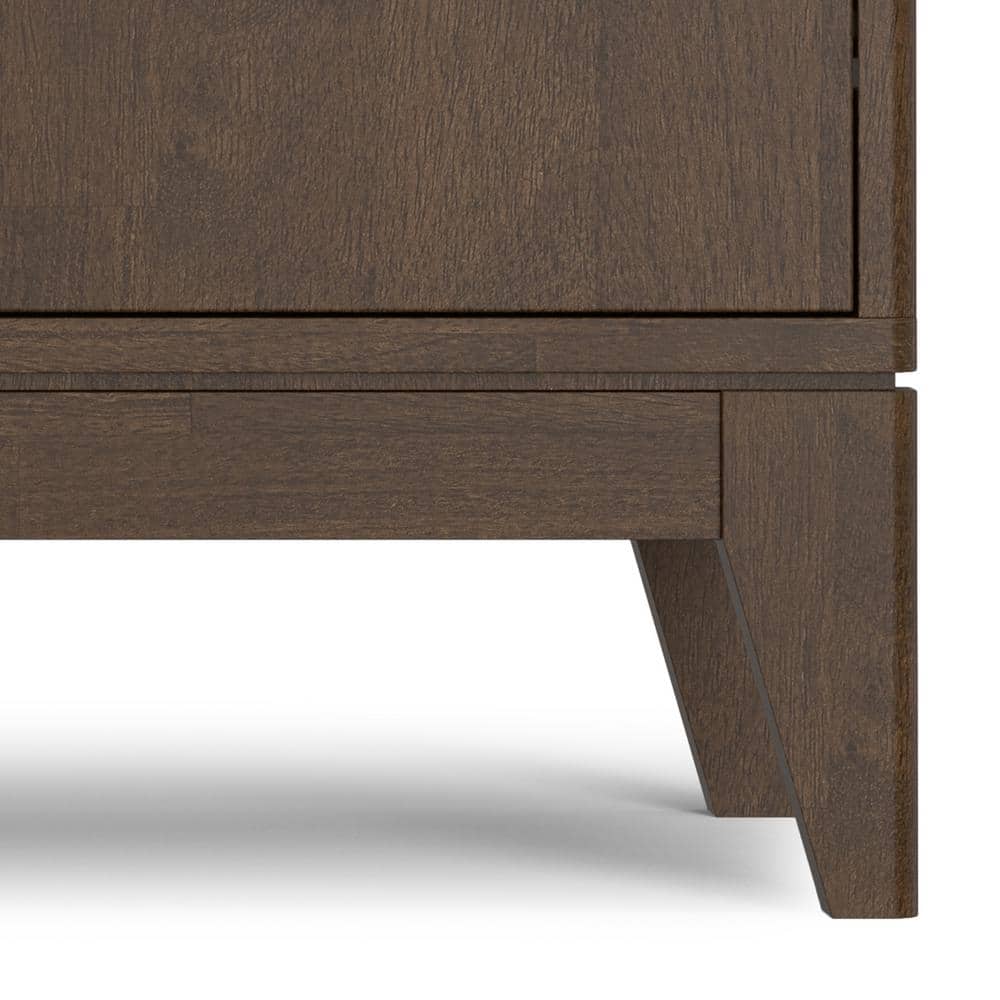 Walnut Brown Solid Wood Freestanding Office Cabinet with Adjustable Shelving