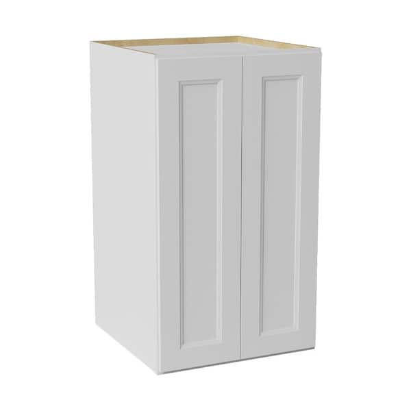 24 in. W x 24 in. D x 42 in. H Ready to Assemble Double Shaker Pantry Kitchen Cabinet in Newport White