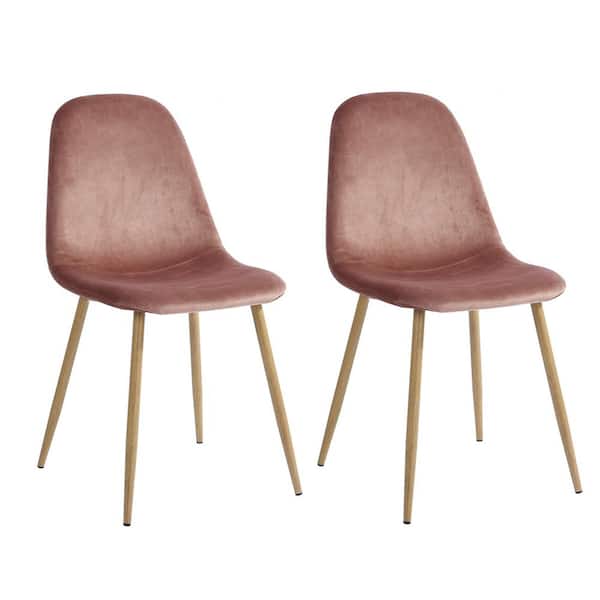 Homy Casa Charlton Pink Velvet Upholstered Side Dining Chairs(Set of 2