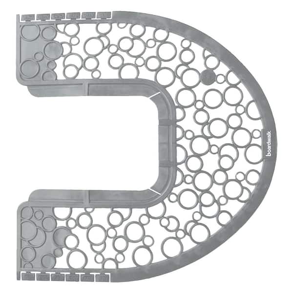Commode 2.0 Gray/White 22.88 in. x 22 in. Rubber Commercial Floor Mat (6/Carton)
