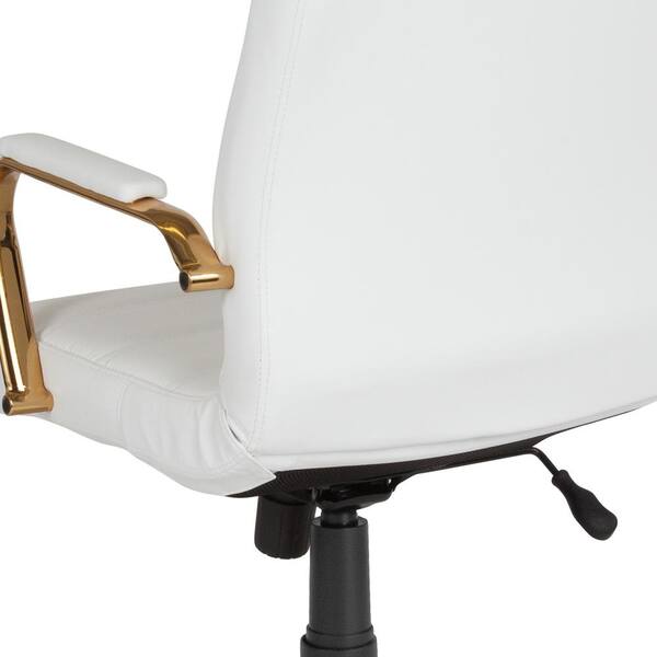 White and gold discount ergonomic office chair