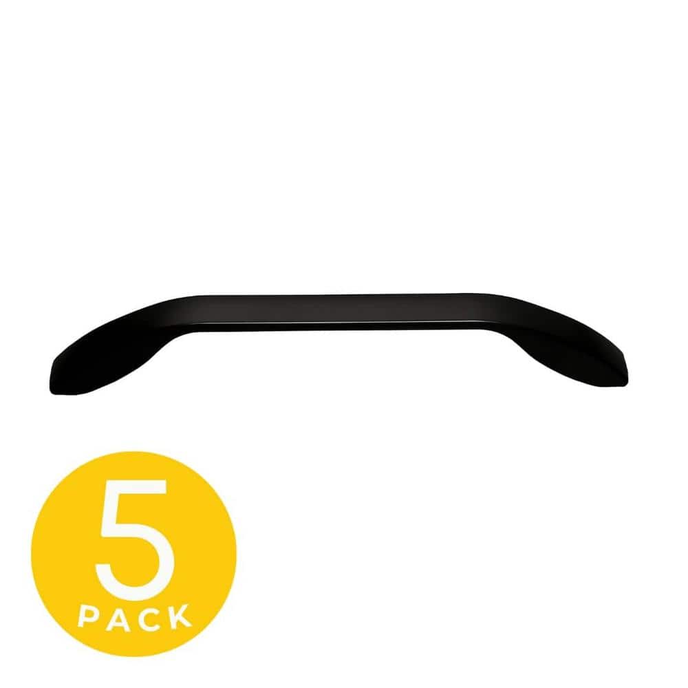Gamma Series 6-1/4 in. (160 mm) Center-to-Center Modern Black Cabinet Handle/Pull (5-Pack) price history on PriceWatchPro