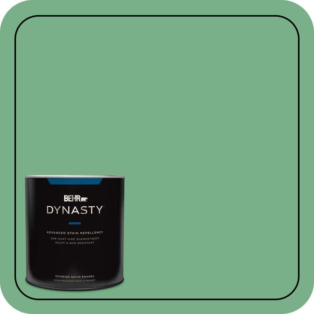 1 qt. #M410-5 Green Bank One-Coat Hide Satin Enamel Interior Stain-Blocking Paint & Primer price history on PriceWatchPro