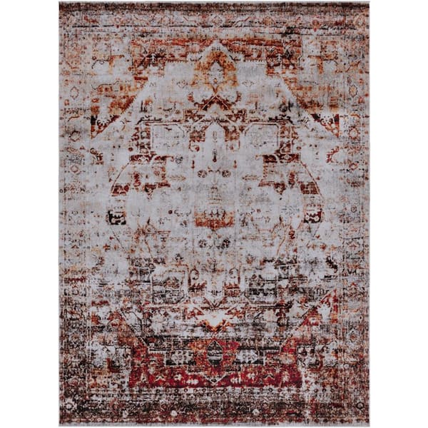 Livabliss Naime Dark Red 9 ft. x 13 ft. Indoor Area Rug