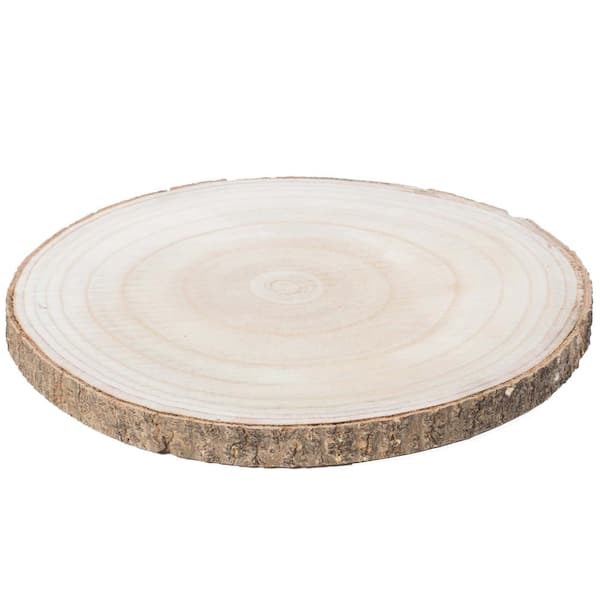 Natural Wooden Round Dish Ornament Slice Tray Table Charger with Height