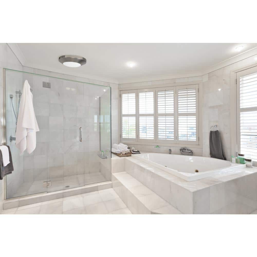 Brushed Nickel Round LED Ceiling Mount Exhaust Fan