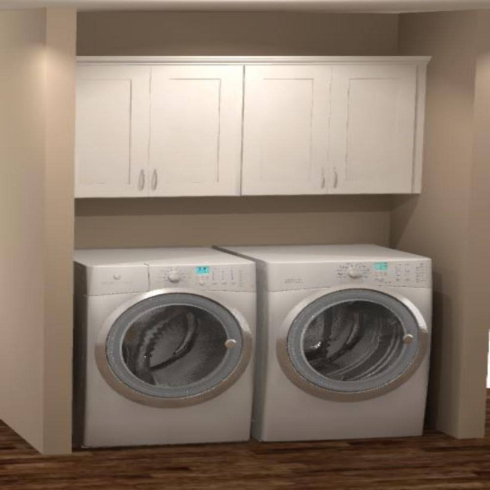 Install 64x30x12 In Laundry Room Kit, How High Should Wall Cabinets Be In Laundry Room