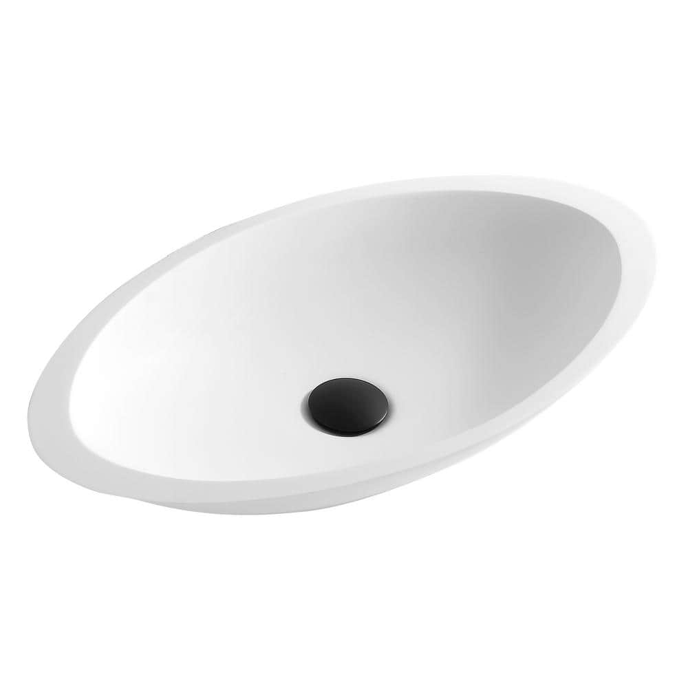 Matte White Acrylic 23" Oval Above-Counter Vessel Sink
