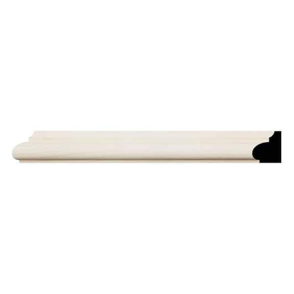 Ekena Millwork WM1207 11/16 in. D x 7/8 in. W x 96 in. L Americraft Solid Hardwood Stain Grade Base Cap Moulding, Maple