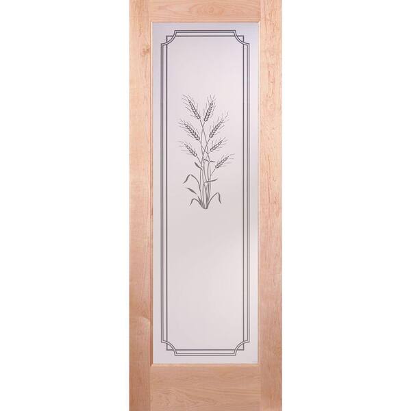 Feather River Doors 36 in. x 80 in. 1 Lite Unfinished Maple Harvest Woodgrain Interior Door Slab