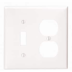 White 2-Gang 1-Toggle/1-Duplex Wall Plate (1-Pack)
