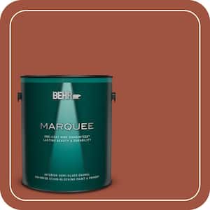 1 gal. #MQ1-25 Kalahari Sunset One-Coat Hide Semi-Gloss Enamel Interior Paint & Primer