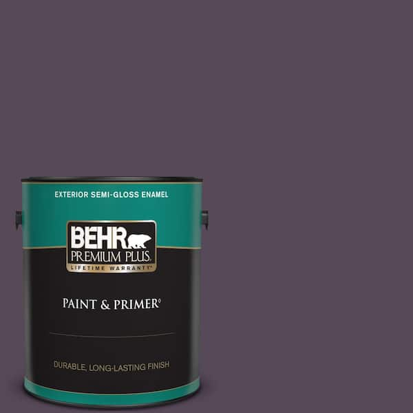 BEHR PREMIUM PLUS 1 gal. #M100-7 Deep Merlot Semi-Gloss Enamel Exterior Paint & Primer