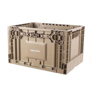Ayer Rock 16 Gal. Storage Box in Tan with Open Type Camping Folding Box Table