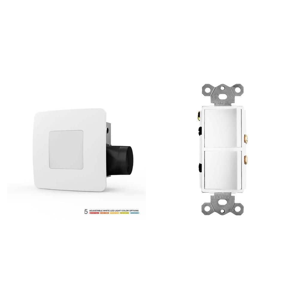 2-Function Rocker Switch (15 AMP) and 80 CFM Exhaust Fan with 5 Level ...
