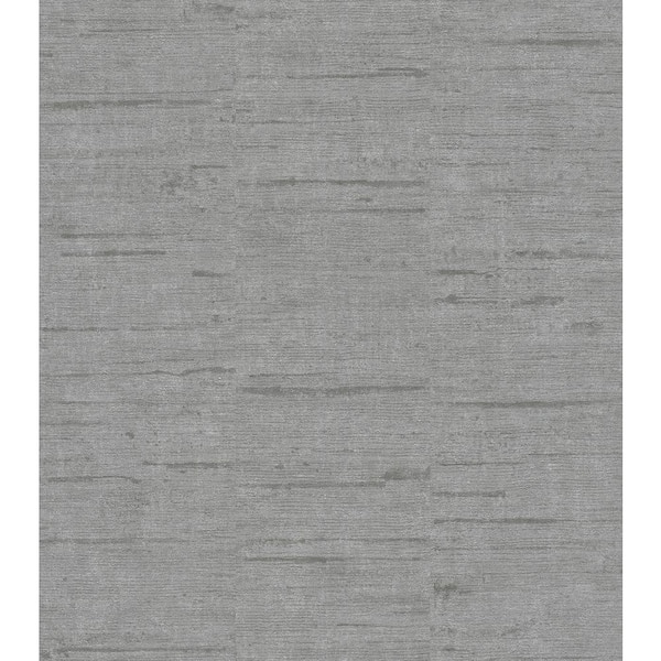 Advantage 57.8 sq. ft. Maclure Silver Striated Texture Strippable Wallpaper Covers