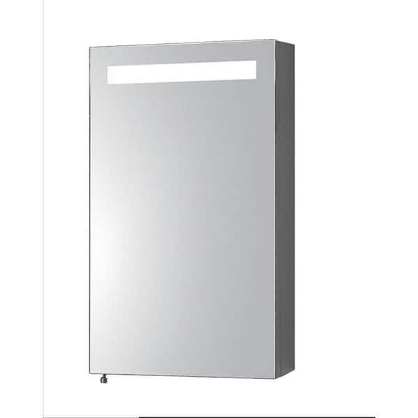 Garrido Bros. and Co. Catalonia Contemporary Style 16 in. W x 26 in. H x 5 in. D Surface-Mount LED Lighted Bathroom Medicine Cabinet