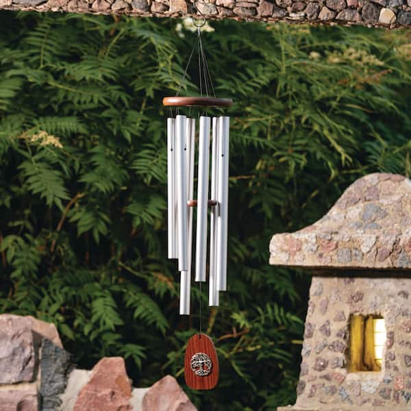 Woodstock Chimes Signature Collection Woodstock Tree of Life Chime 37 in. Silver Outdoor Patio Home Garden Decor TOLB
