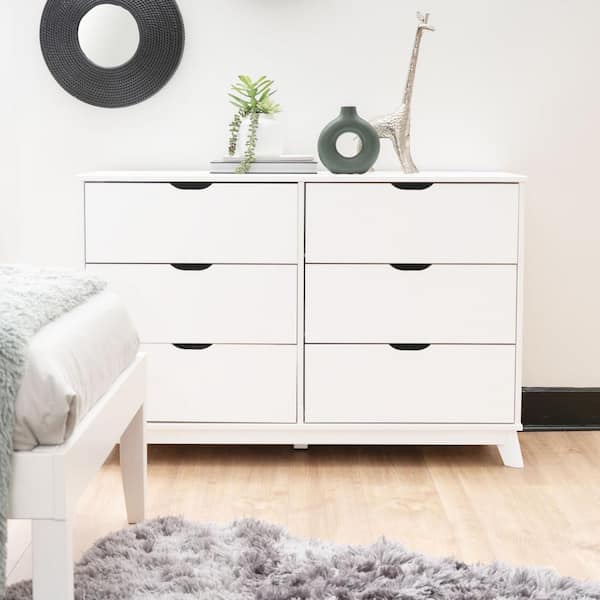Linon Home Decor Pheba White 6-Drawer Dresser and 2 (2-drawer) Nightstand (Set of 2)
