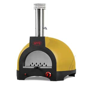 Infinity 66 in. Wood/Gas Hybrid-3 Outdoor Pizza Oven in Faro Yellow