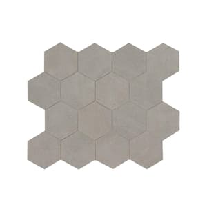 Cementino Hex 11.25 in. x 13.25 in. x 8 mm Matte Mesh Mounted Mosaic Porcelain Floor and Wall Tile (0.86 .sq. ft./Each)