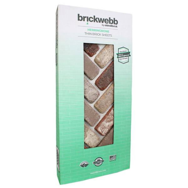 Cobblestone Thin Brick Herringbone Panel
