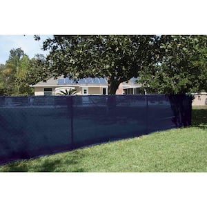 44 in. x 50 ft. Mesh Fabric Privacy Fence Screen with Integrated Button Hole in Blue