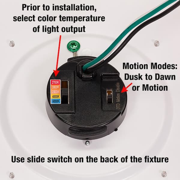 ETI LIGHTING 11 in. Round Black Exterior Outdoor Motion Sensing