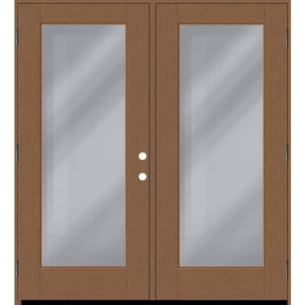 Steves & Sons Regency 72 in. x 80 in. Full Lite Clear Glass AutumnWheat RHOS Stained Fiberglass Retro Patio Door with 6 in. Jamb