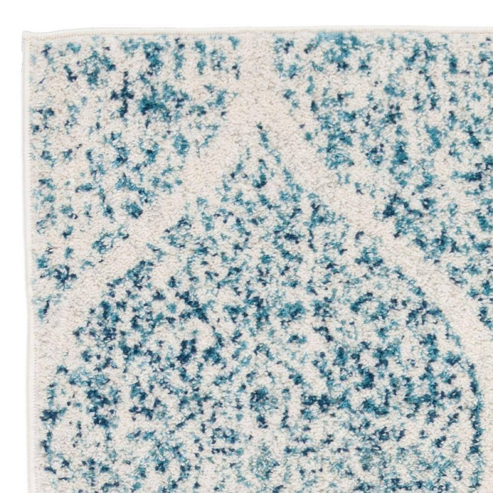 Chic Metro-Mod Cream & Turquoise 3' x 5' Synthetic Area Rug