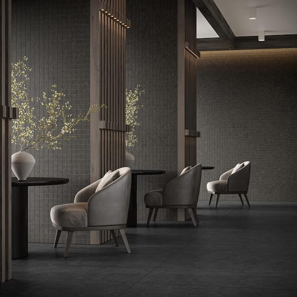 Monolith Charcoal Black 23.62 in. x 47.24 in. Matte Porcelain Floor and Wall Tile (15.49 sq. ft./Case)