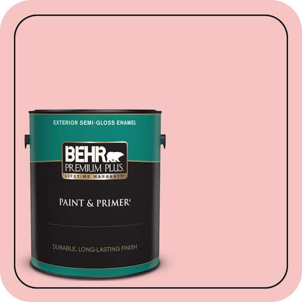 BEHR PREMIUM PLUS 1 gal. #140C-2 My Fair Lady Semi-Gloss Enamel Exterior Paint & Primer